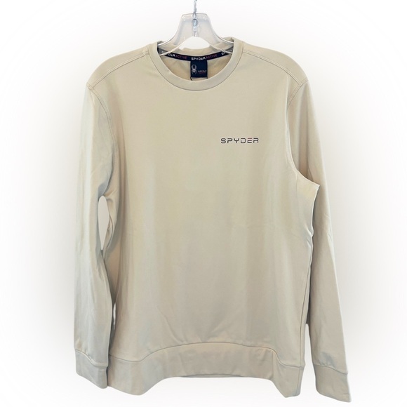 Spyder Active Men’s Top - Medium SPM890D Beige Quick Dry Breathable Stretch NWT - Picture 1 of 7